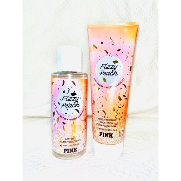 Fizzy Peach‎ Victoria Secret 2 Piece Set NEW - Picture 1 of 1